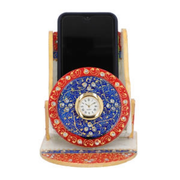 Marble Clock Phone Holder - Red and Blue - Picture 7 of 7